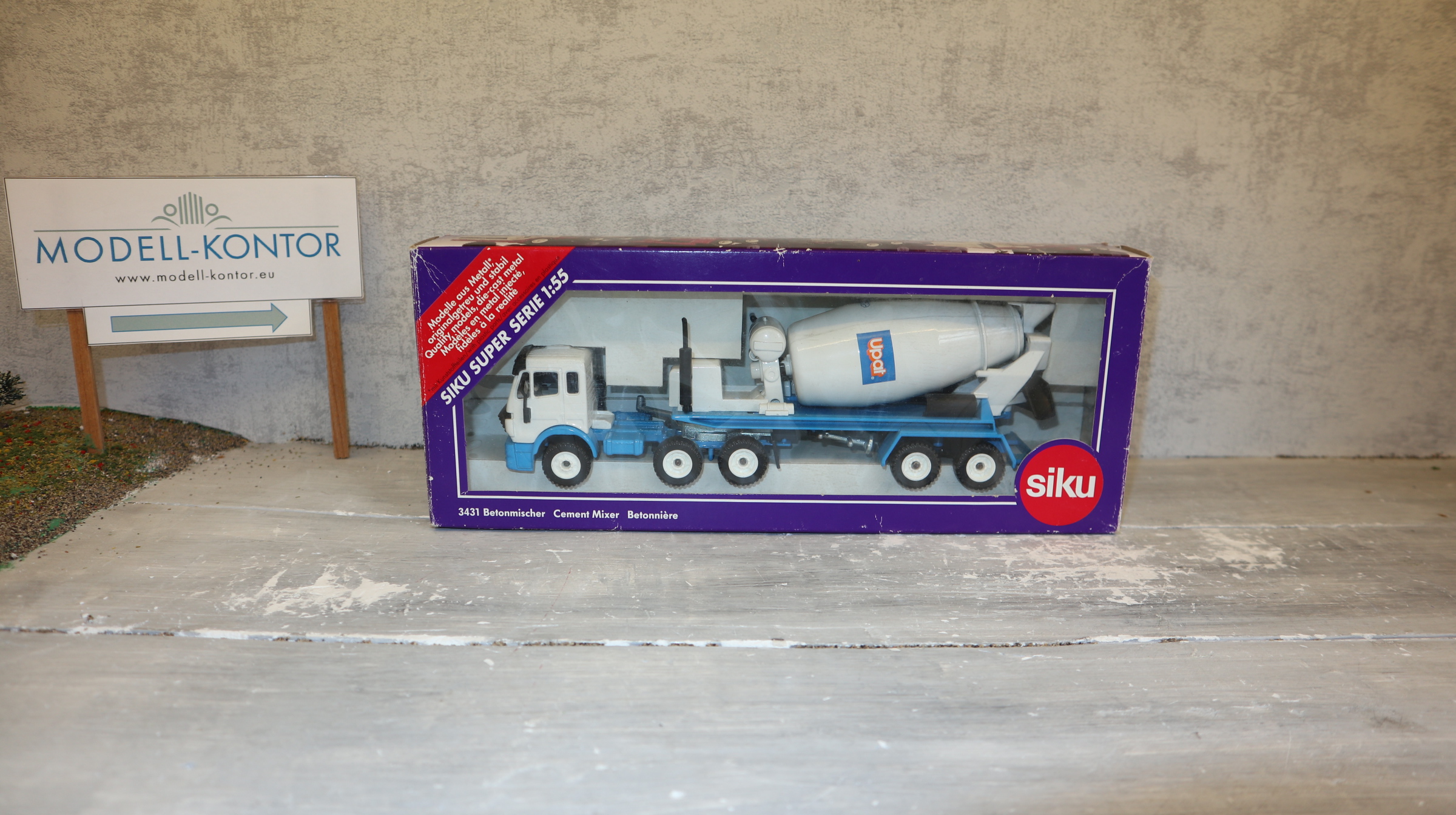 Siku 3431 in 1:55, Betonmischer UPAT Werbemodell MB SK,  NEU in OVP
