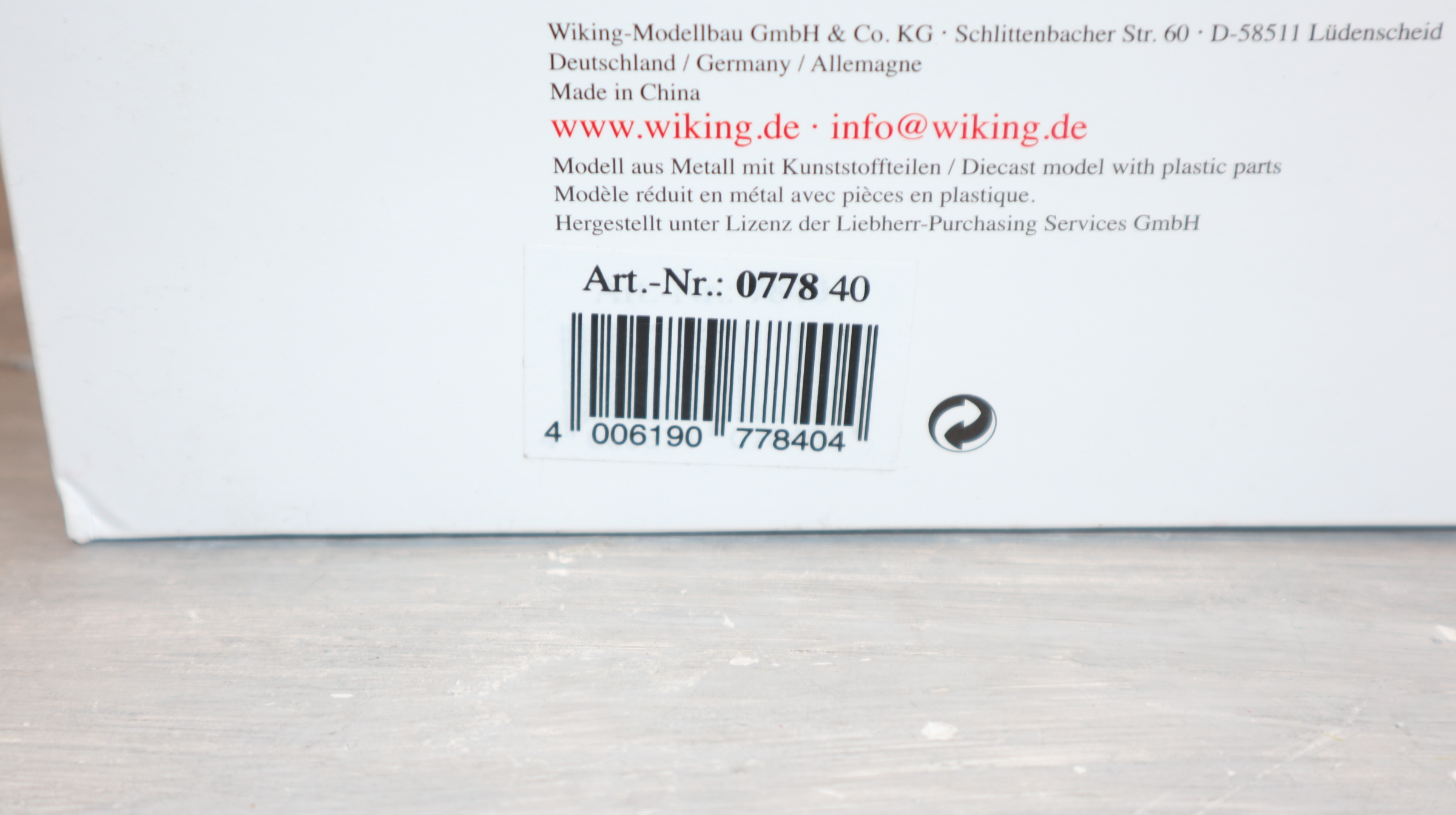 Wiking  077840 in 1:32, LIEBHERR Radlader L556, NEU in OVP