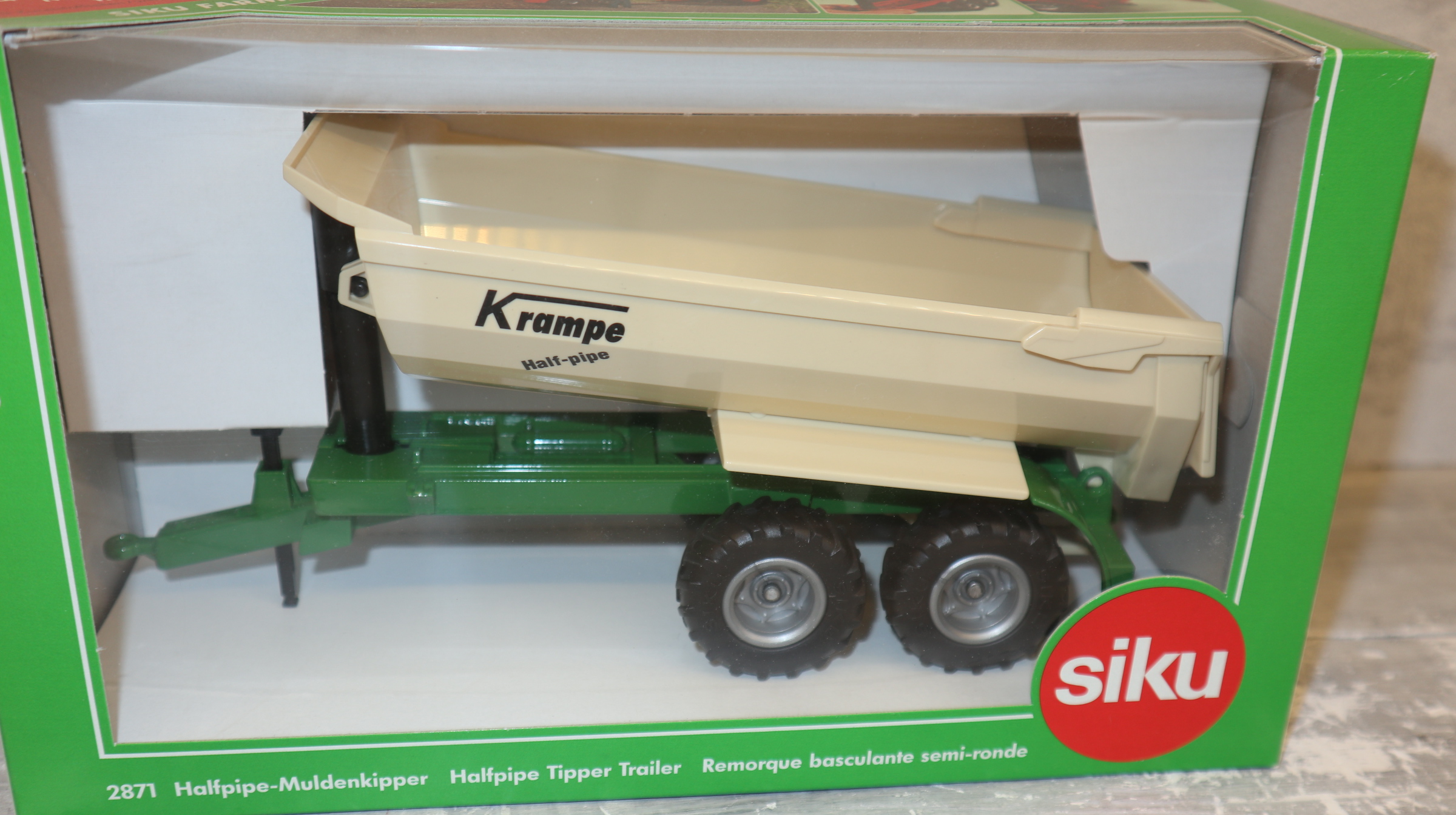 Siku 2871 in 1:32, Halfpipe Mulde Krampe beige-grün, Neu in OVP