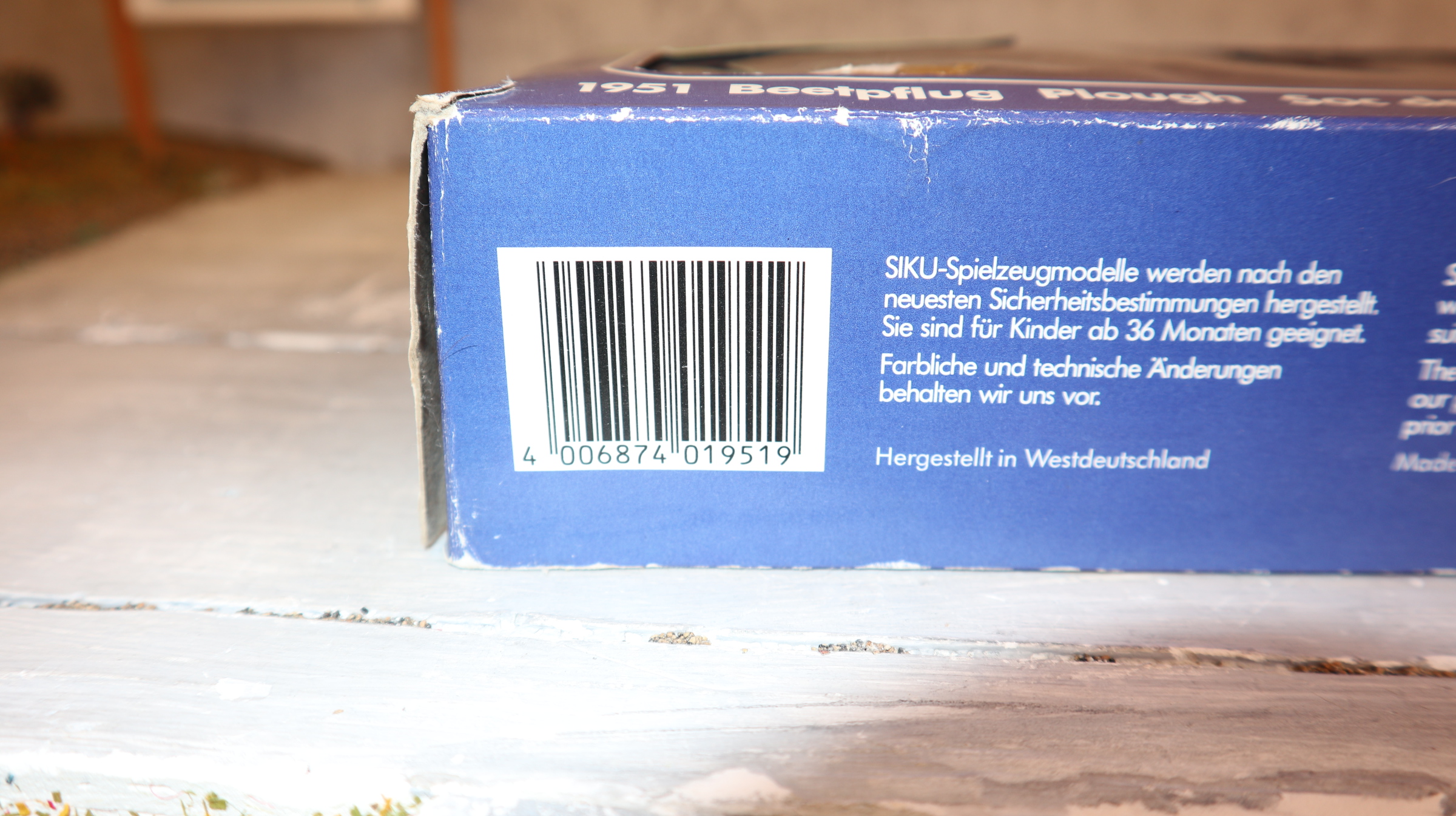 Siku 1951 Beetpflug olivgelb aus 1984-1992, NEU in OVP