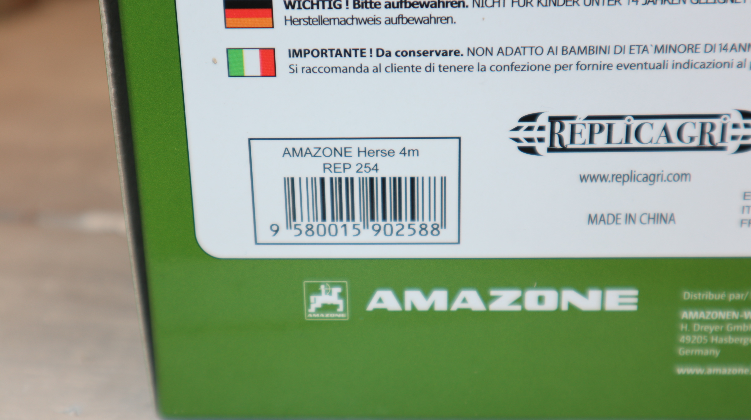 Replicagri 254 in  1:32,  AMAZONE RE 40 Egge, Neu in OVP