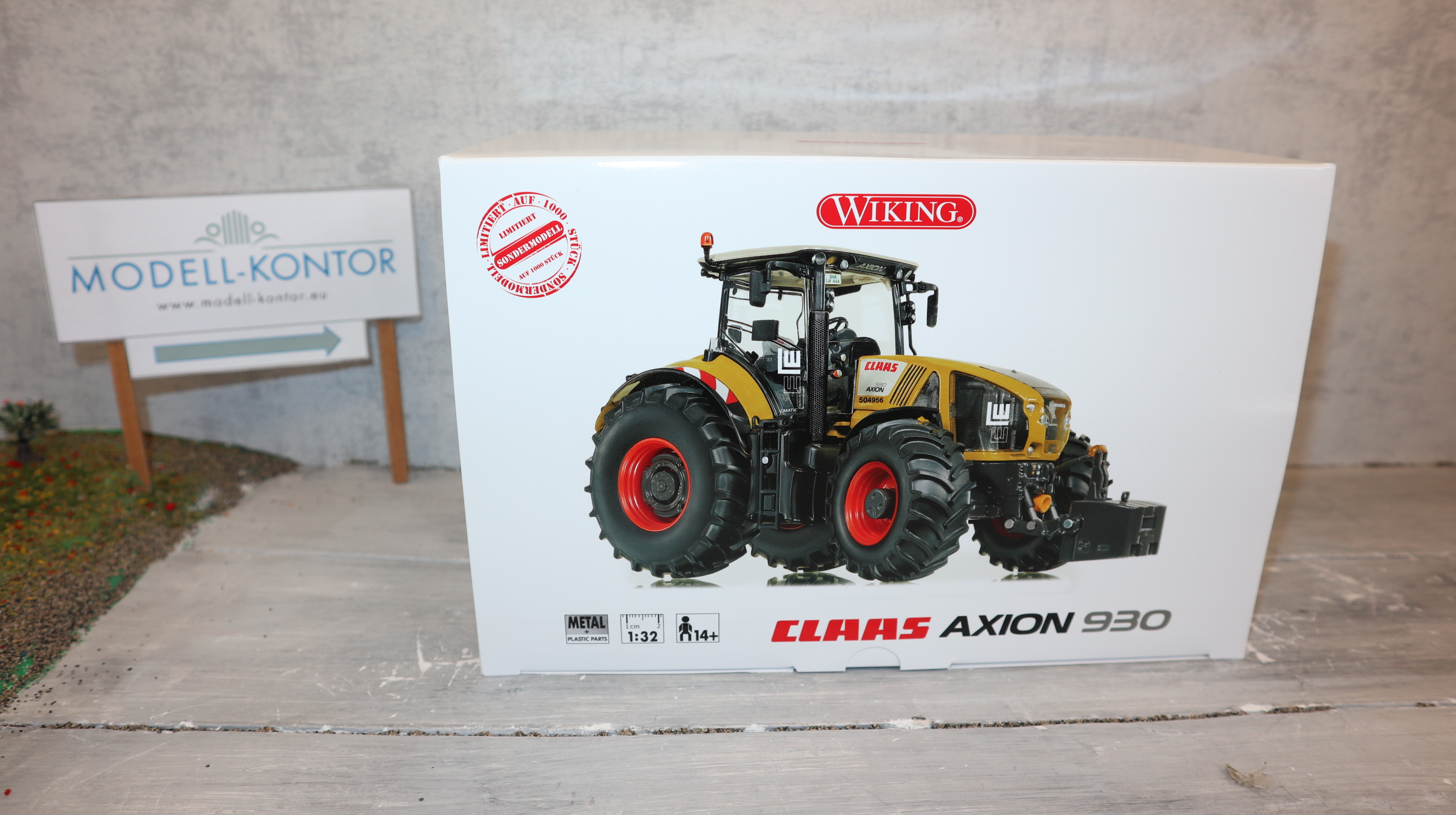 Wiking 077860 in 1:32,  Claas Axion 930, Sondermodell LEONHARD WEISS 1000 Stück, NEU in OVP