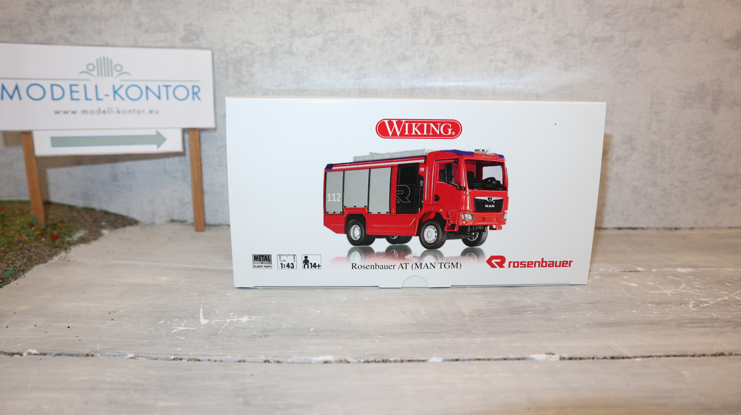 Wiking 043196 in 1:43 Rosenbauer AT auf MAN TGM als TG3, Neu in  OVP