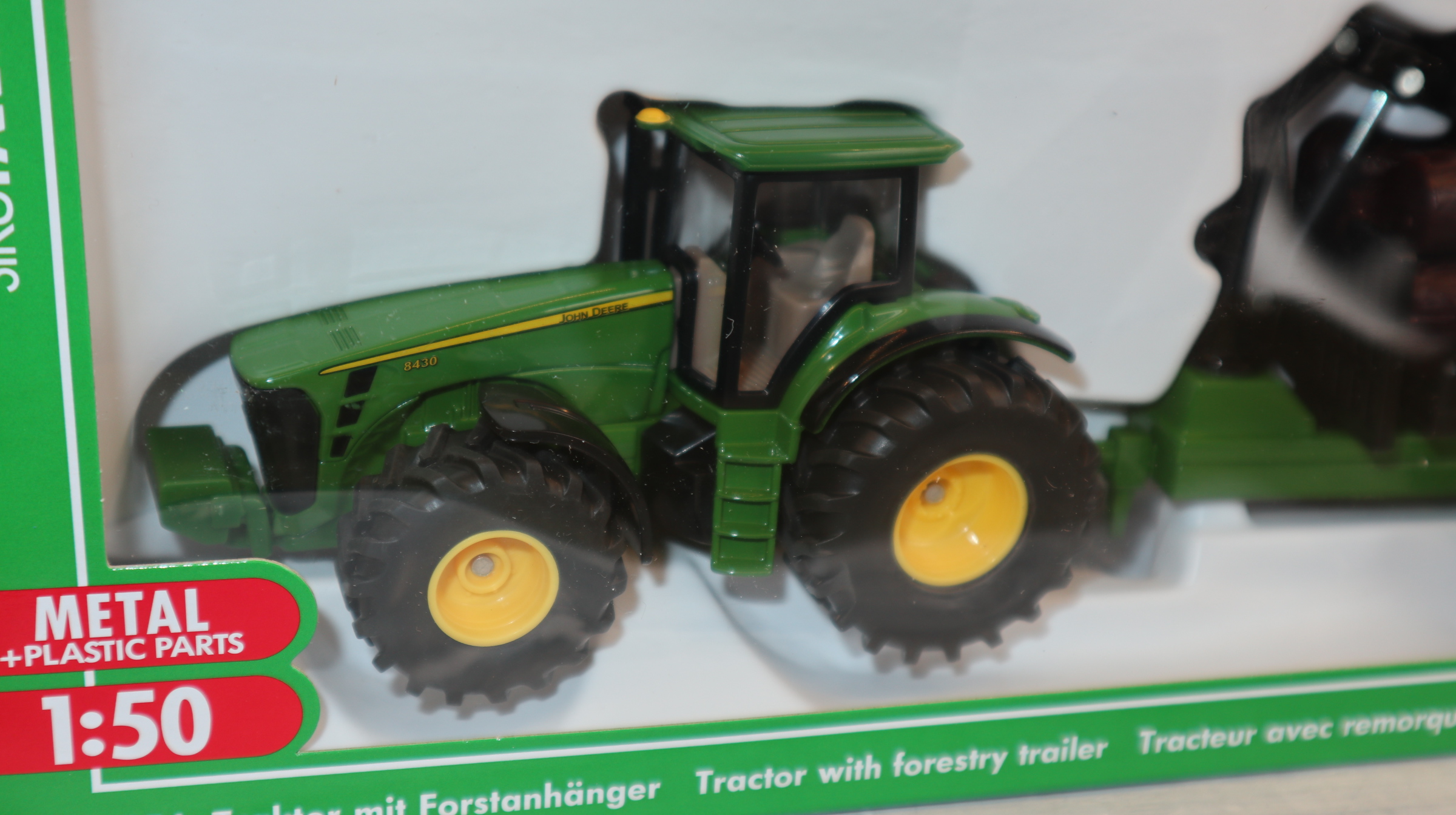 Siku 1954  in 1:50,  John Deere Trecker mit Forstanhänger, Neu in OVP