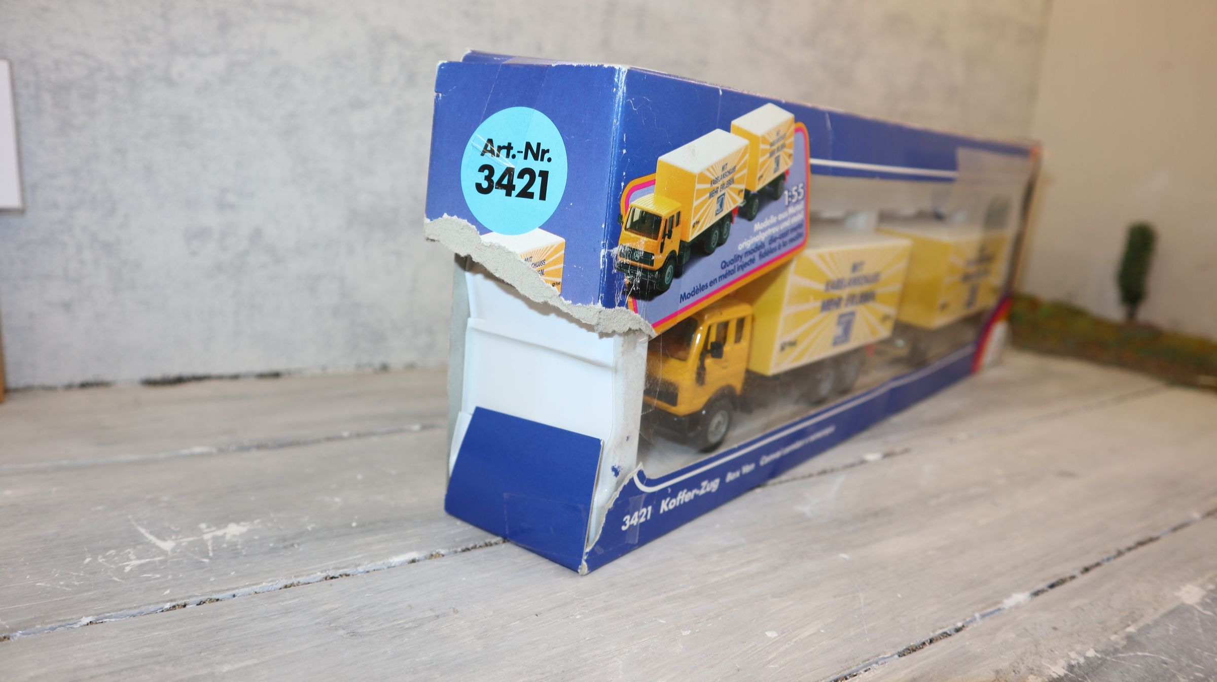 Siku 3421 in 1:55,  Koffer-LKW mit Anhänger, Sondermodell KABELANSCHLUSS, Neu in OVP