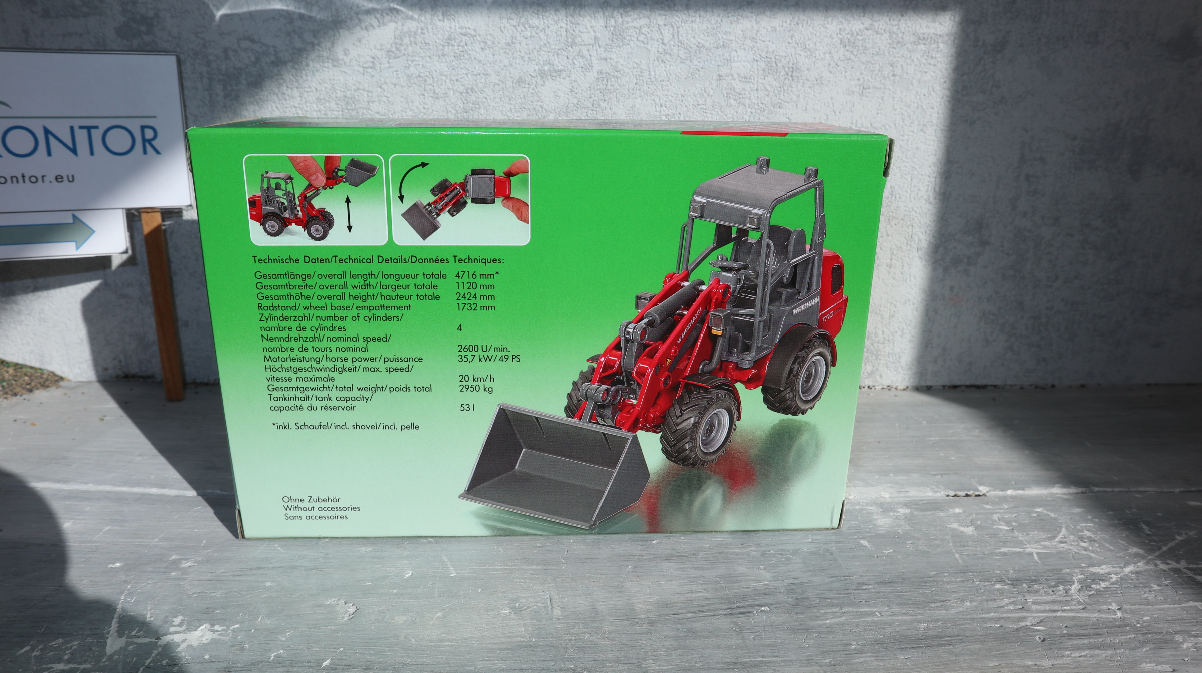 Siku 3059 in 1:32, Weidemann Hoftrac 1770 in dunkelrot, NEU in OVP