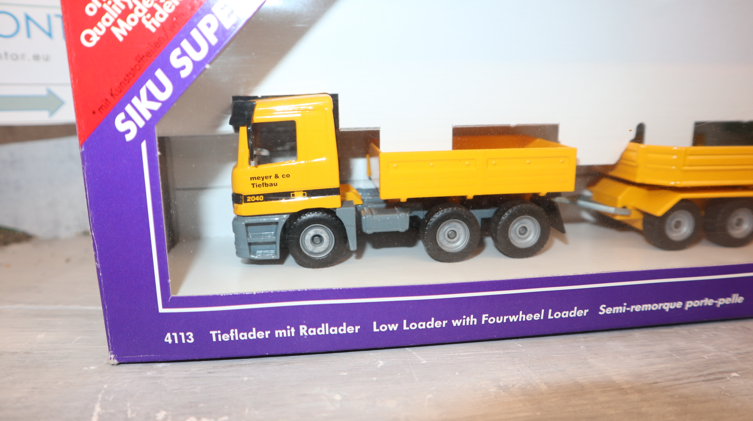 Siku 4113 in 1:55,  MB mit Tieflader und Radlader "Meyer&Co, Tiefbau", Neu in OVP
