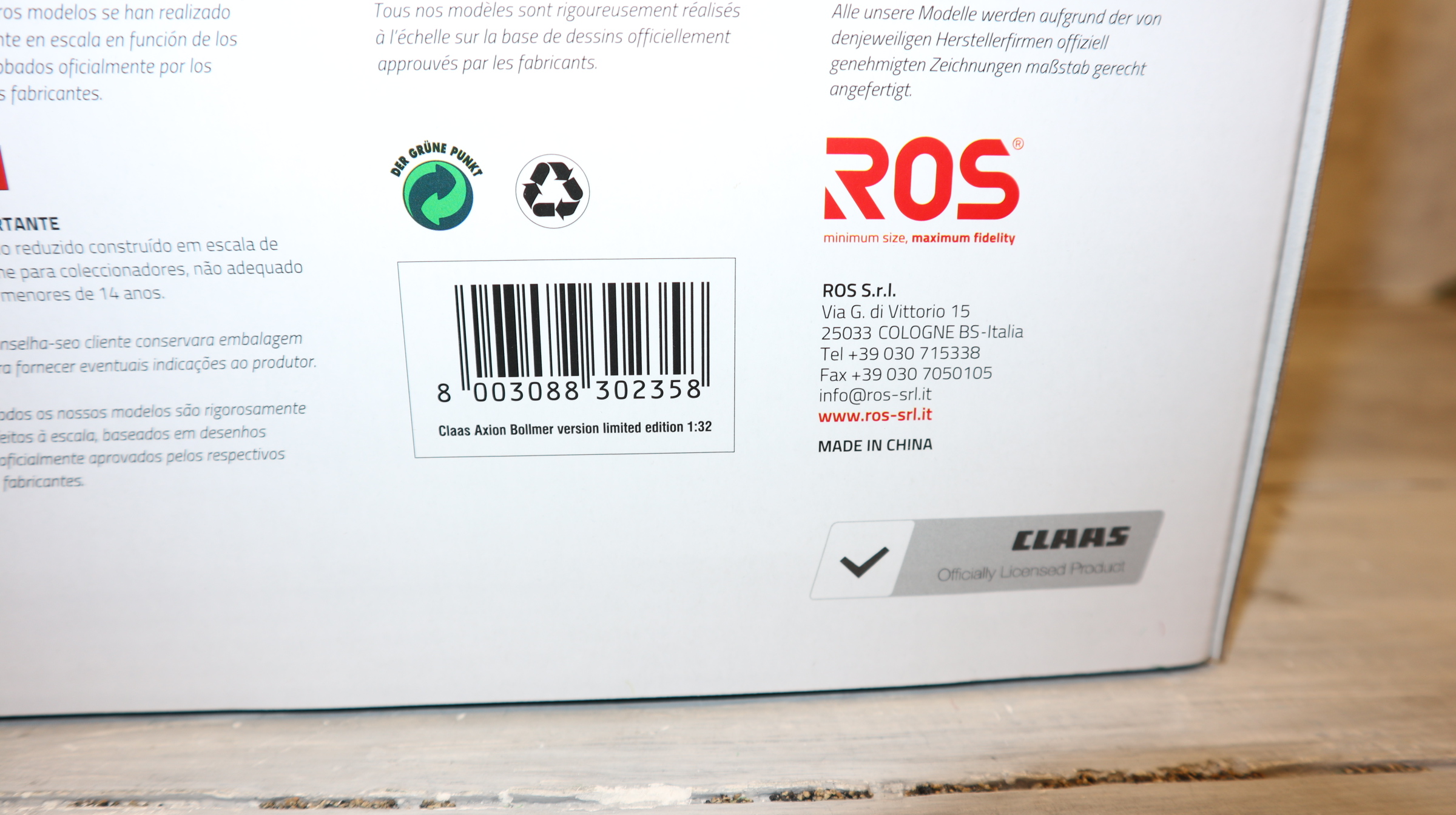 ROS  302358 in 1:32, Claas Axion 870 Sondermodell BOLLMER, NEU in OVP