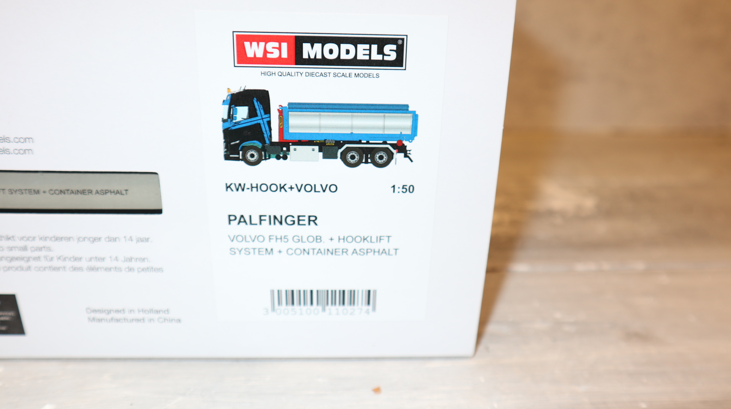 WSI 02-3794 in 1:50, Volvo FH5 6x4 schwarz-blau Palfinger Abroller + Thermomulde  NEU in OVP