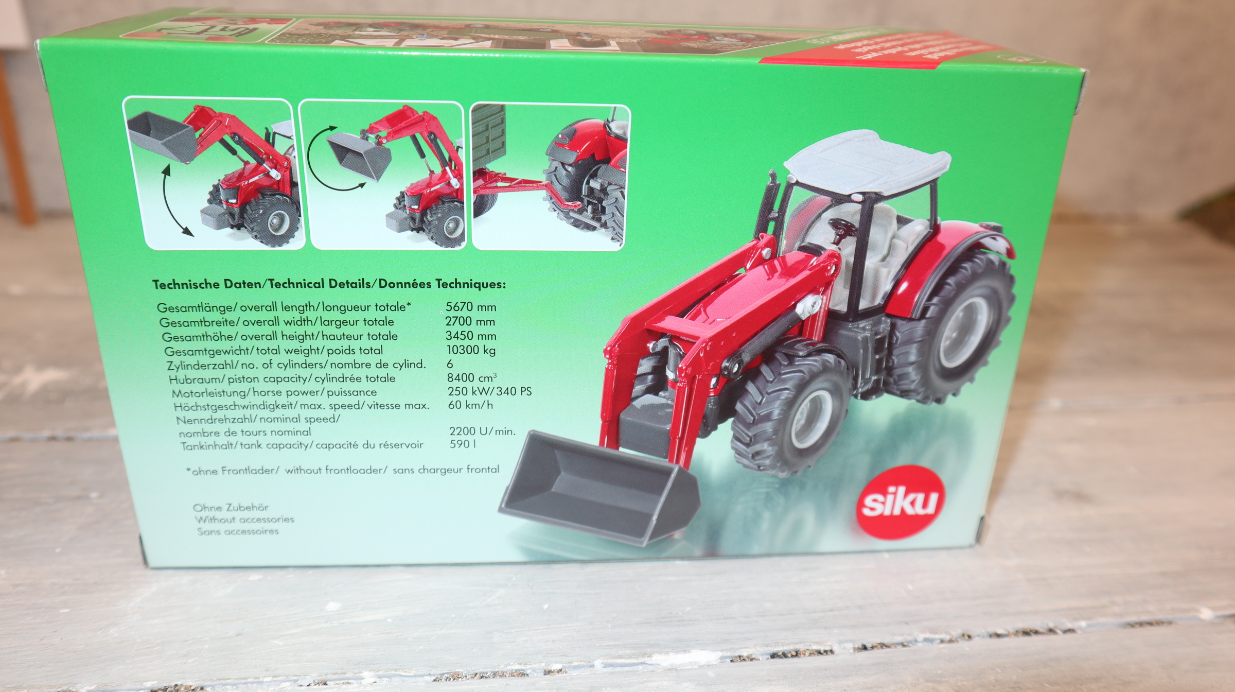 Siku 1985 in 1:50,  Massey Ferguson mit Frontlader, Neu in OVP