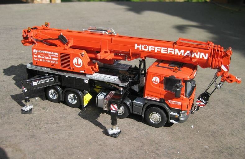 WSI in 1:50, 52-2011, Liebherr LTF 1060 auf SCANIA, Werbemodell HÜFFERMANN, NEU in OVP