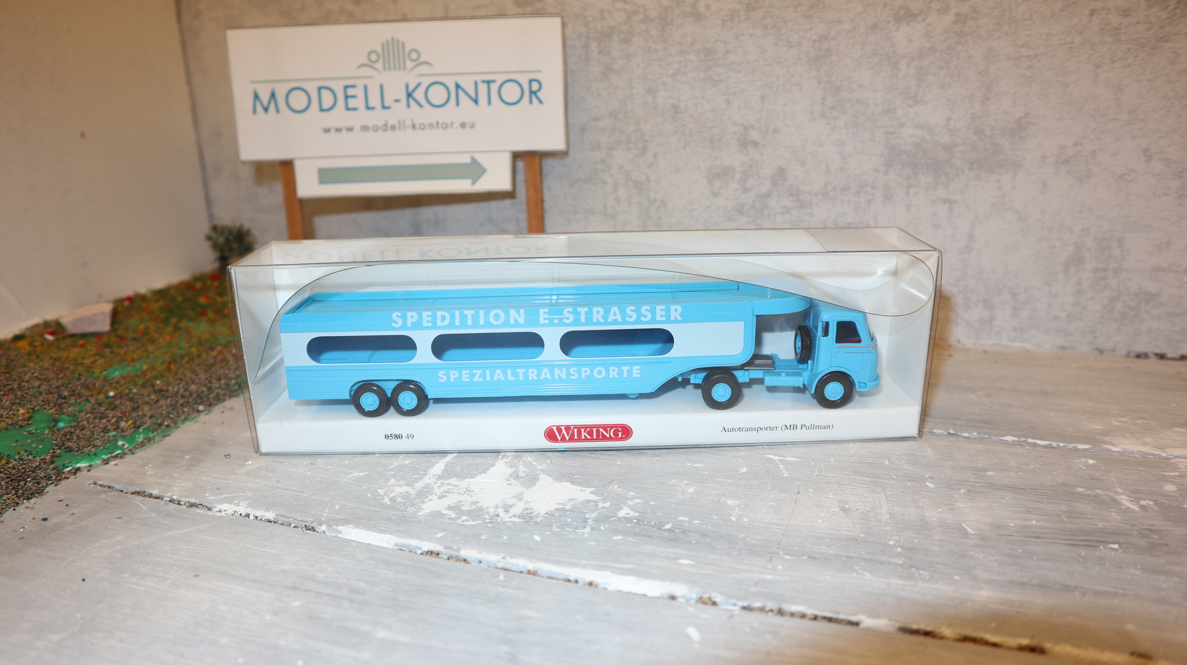 Wiking 058049 in 1:87, MB Pullmann Autotransporter STRASSER, NEU in OVP