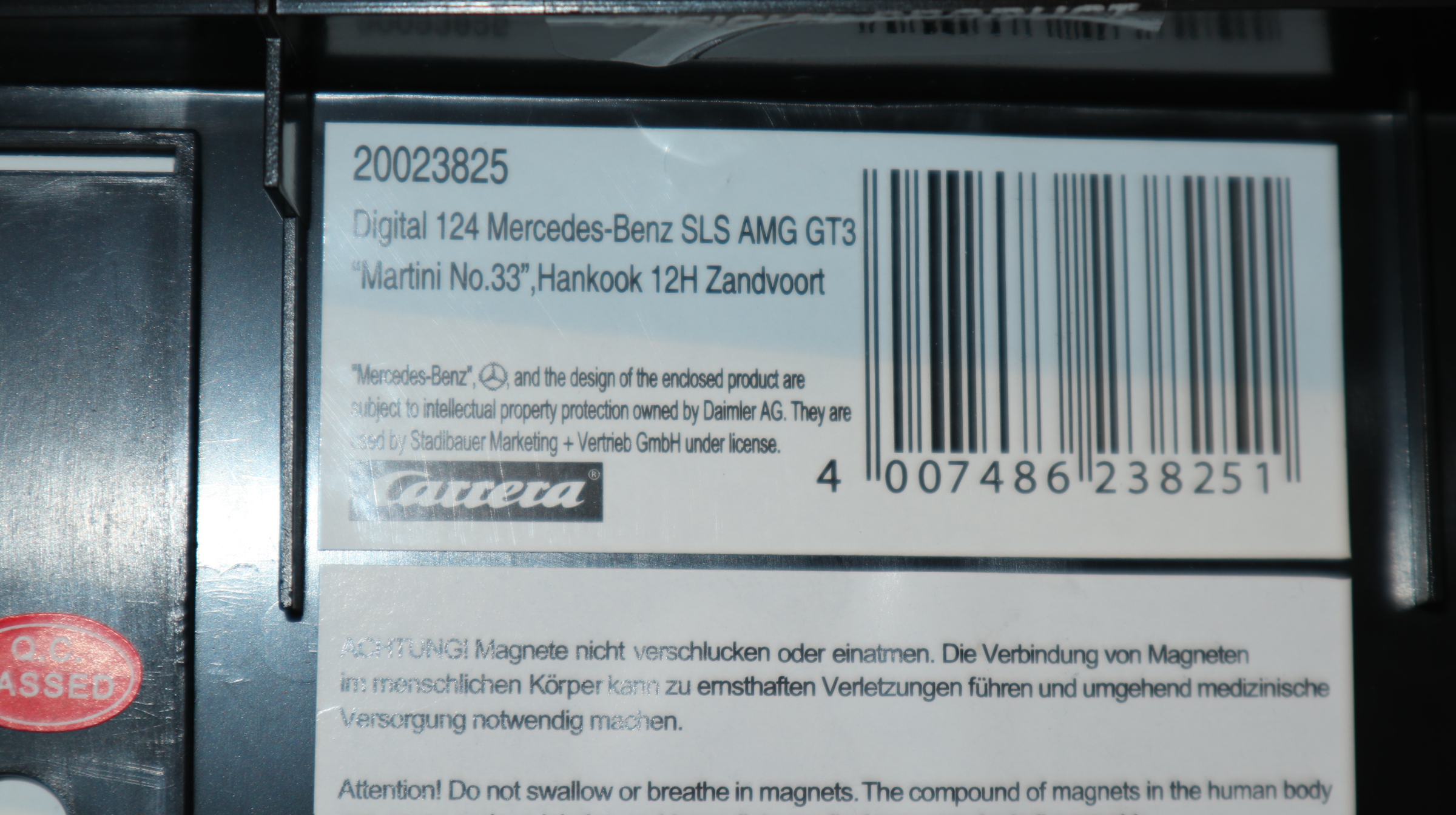 Carrera Digital 124 23825 in 1:24, MB SLS AMG GT3 "Martini No.33"  versiegelt, NEU in OVP