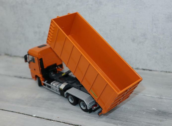 WSI 02-2195 in 1:50, MAN TGX 6x4 Palfinger Abroller orange, NEU in OVP