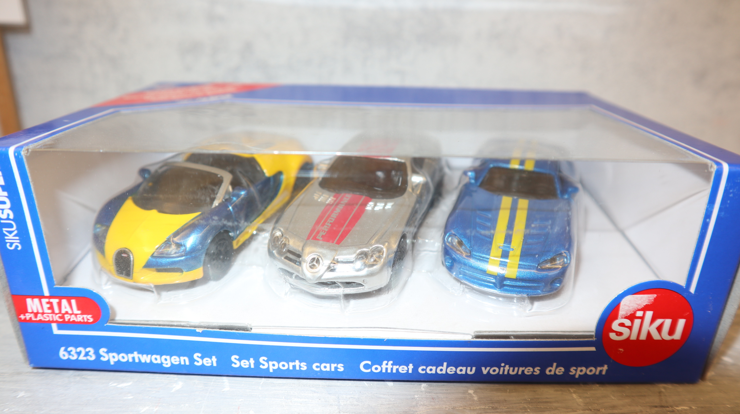 Siku 6323 in 1:55, Sportwagen Set Bugatti, Mercedes Viper, NEU in OVP
